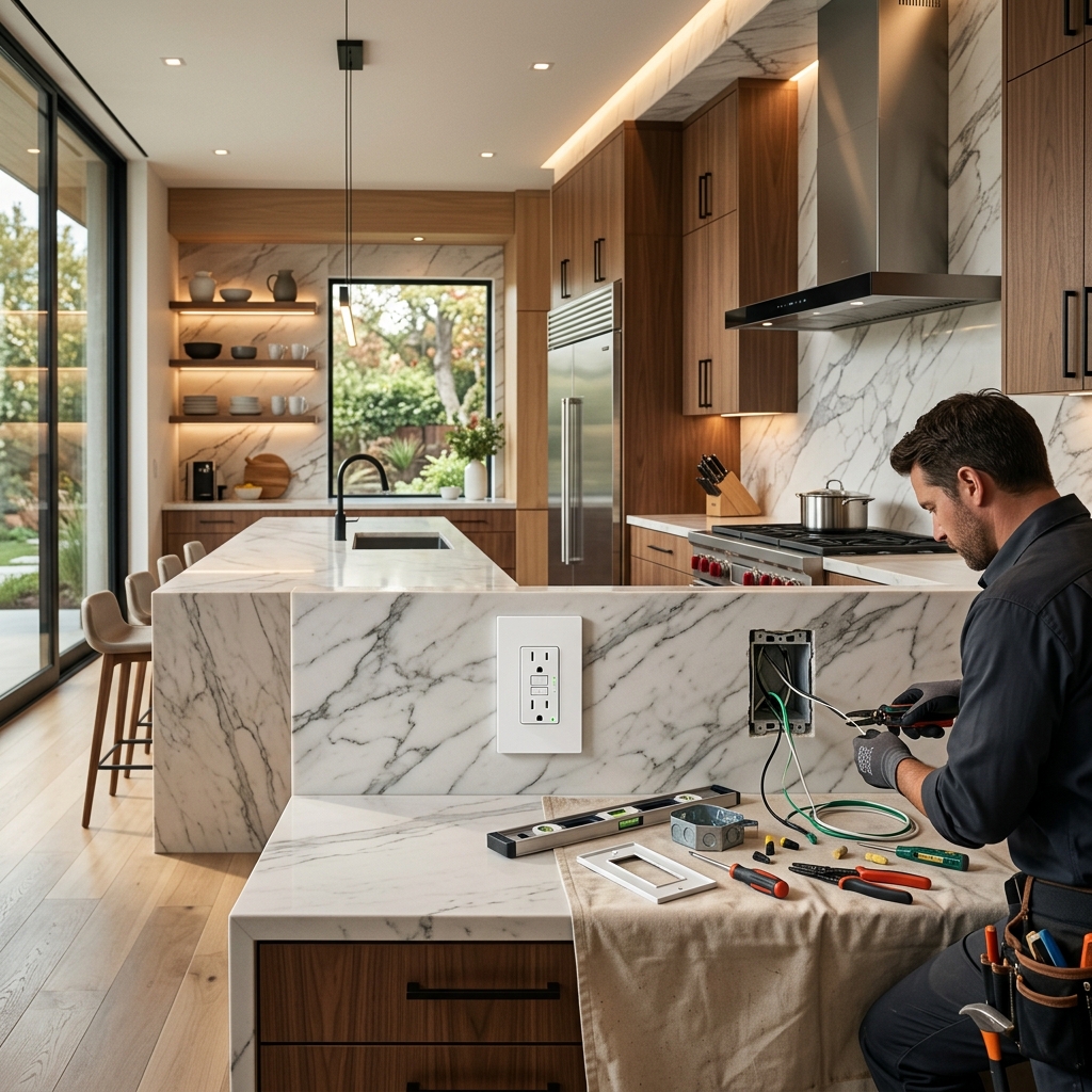 Premium kitchen electrical renovation with GFCI