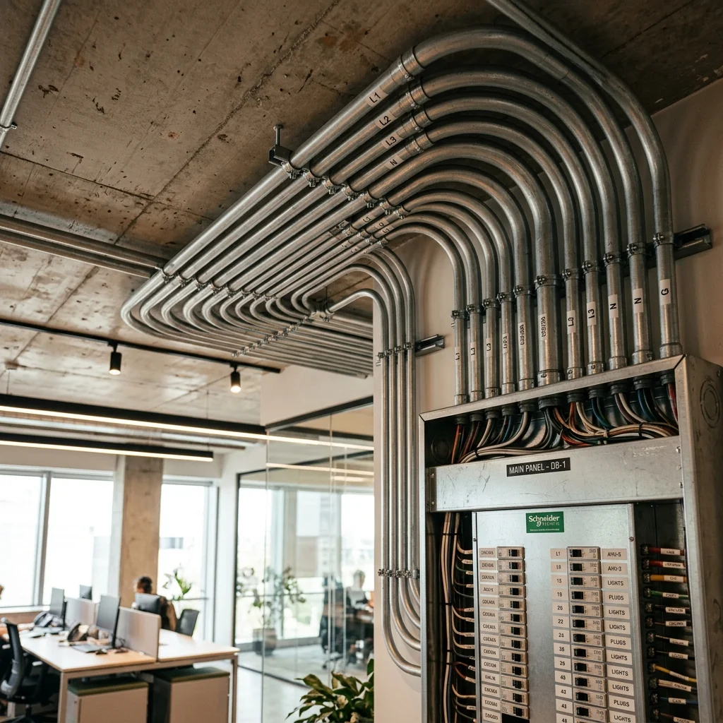 Clean commercial electrical conduit installation